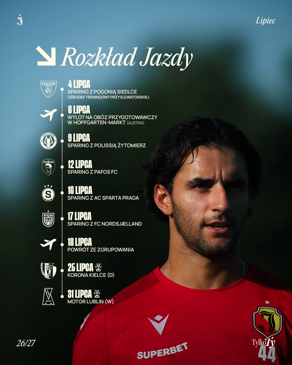 Jagiellonia1920's tweet photo. Dzień dobry w lipcu - intensywny to będzie miesiąc 🫡. https://t.co/4zlXd3ObmH