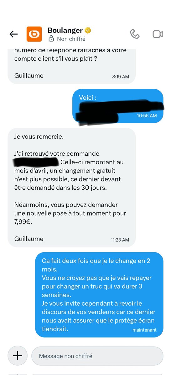 salcincl's tweet photo. @boulanger votre #SAV ne sert pas à grand chose. Prochaine fois j'achèterai sur #Amazon. https://t.co/BxWILP3OyU