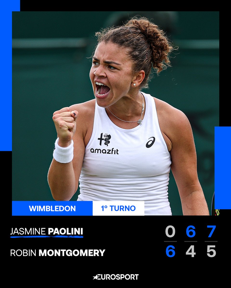 Eurosport_IT's tweet photo. CHE GRINTA JASMINE PAOLINIIIIII 💚🇮🇹

L'ha vinta con il cuore l'azzurra che, dopo aver subito un bagel nel primo set, si è presa senza troppe difficoltà il secondo. Nel terzo, dopo aver incassato un controbreak, è riuscita a reagire, rimontare e portare a casa un match tutt'altro che semplice 🫀

Ora Jasmine affronterà la vincente della sfida tra Shymanovich e Golubić ⚔️

#Tennis #Wimbledon #Paolini