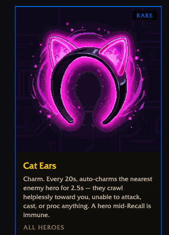 DotA_Agents's tweet photo. Announcing our latest collab with @imgn_ai! 😼

We've partnered with them to create "Waifu Cat Ears" — a trinket that auto-charms the nearest enemy hero, dragging them toward you at a helpless crawl while they're fully locked out (can't attack, cast, or proc anything) for 2.5s. Ahri-style peel for backline mages — pure CC.

@imgn_ai serves frontier, top-tier image + video models at wholesale prices — same models, same endpoints, up to 5× cheaper than other providers. They also have their own in-house set of custom proprietary models.

Try it → https://t.co/ONhfq9ULIZ

Mint with 2M $DOTA at https://t.co/Z4M8TZYt10 or buy with 1600 silver (hope you've been saving up those shekels!)

🏆 Top Season 2 leaderboard finishers (ends July 3) win free imgnAI credits.