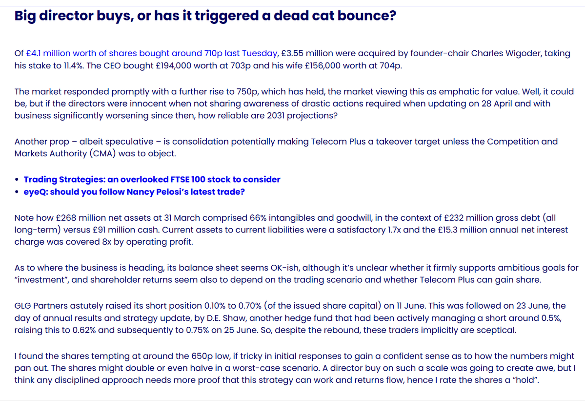 entrustTMF's tweet photo. #TEP Telecom Plus: Stockwatch: is this major event a trigger to buy the shares?
After plenty of activity at this mid-cap struggler, analyst Edmond Jackson explains whether he thinks it’s a value trap or worth snapping up.
https://t.co/Wpa0F9AeGU https://t.co/zeKnVraWOB
