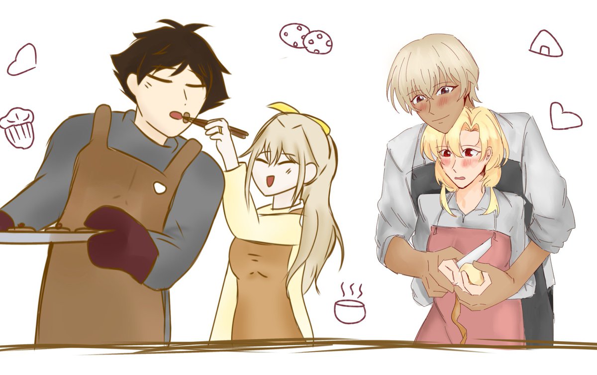 tiramisufoxw's tweet photo. 📱🍪 double date with reimai 
// furuya rei x oc

“rin-chan, can you came a close and try this one? look, shuuchan n frya is so close to each other~”
“since when do you think abt such things? i'm afraid ur food is poison and 'll have to fight for it for the rest of my life.”
“💢” https://t.co/OV1x9JfVjG