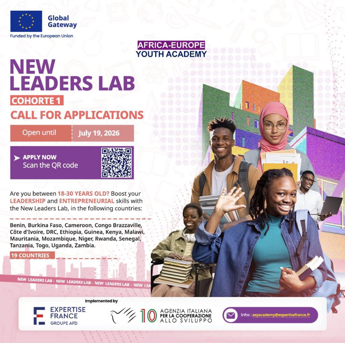 michaellaru's tweet photo. A great opportunity for young people accross Africa! Apply now: https://t.co/liHUxaxgLU
> Application deadline: 19 July 2026
> Feel free to share this opportunity with your friends, colleagues, and networks!
> More information: https://t.co/vGO5CFwTDj https://t.co/igPeofNzLU