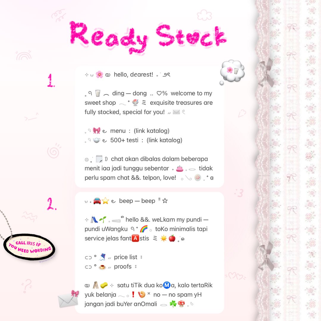 wordinh's tweet photo. ⠀
help rt juseyo, thanchu!  ♡

⭐️🎀  leggo adopt  ..  < GREETING WORDING >  🍎  only 5.500 coins / each  🌸🌱  kindly tap my dm to adopt iaa  :3

rs #bealanja ready stock https://t.co/xZ6ljPPhwN