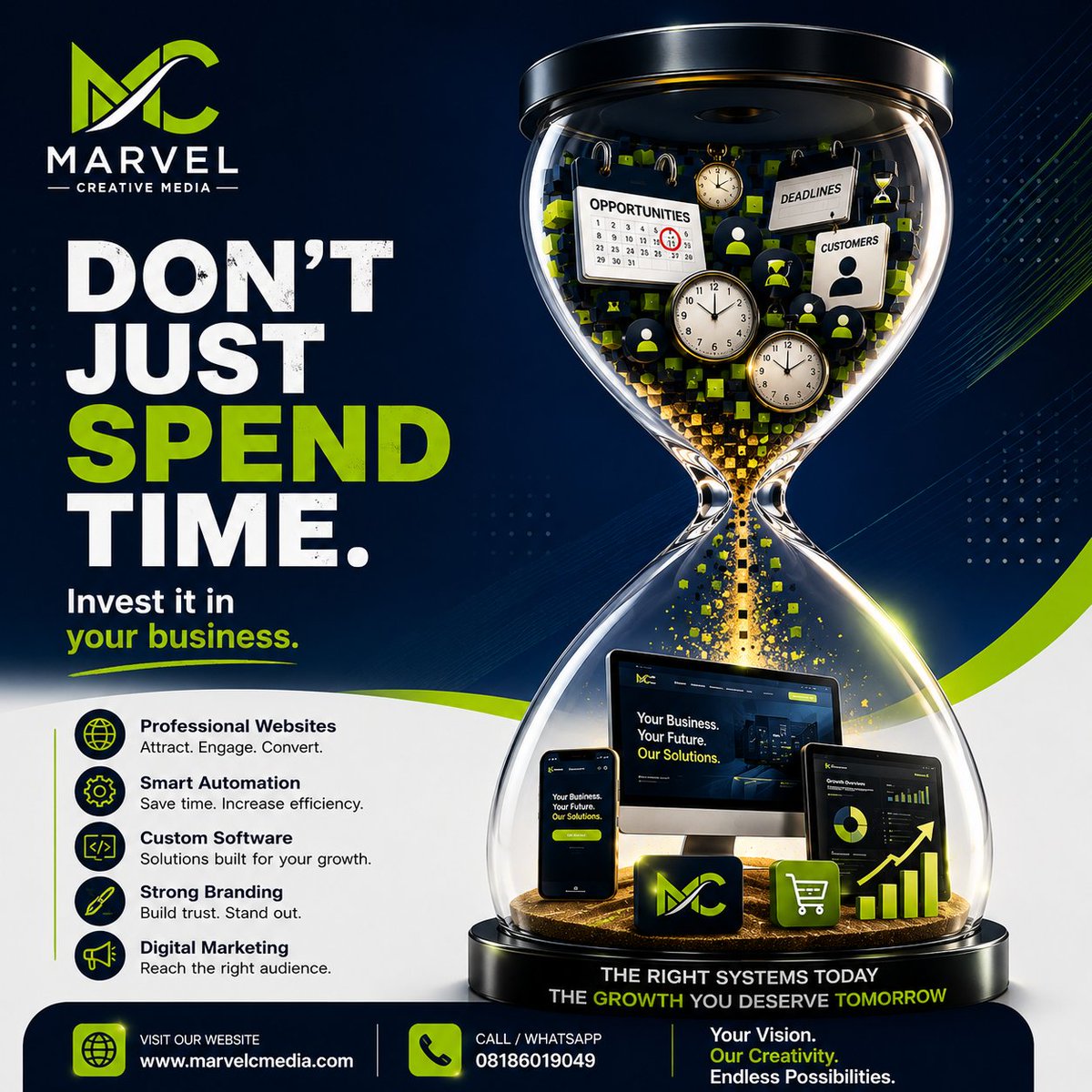 marvelcmedia's tweet photo. 📌 It's Tuesday.

Let's challenge a common business myth.

Being busy doesn't always mean you're growing.
 
https://t.co/gTEHmtY4M2

📞 08186019049

 Your Vision. Our Creativity. Endless Possibilities. https://t.co/eEe461J0Gl