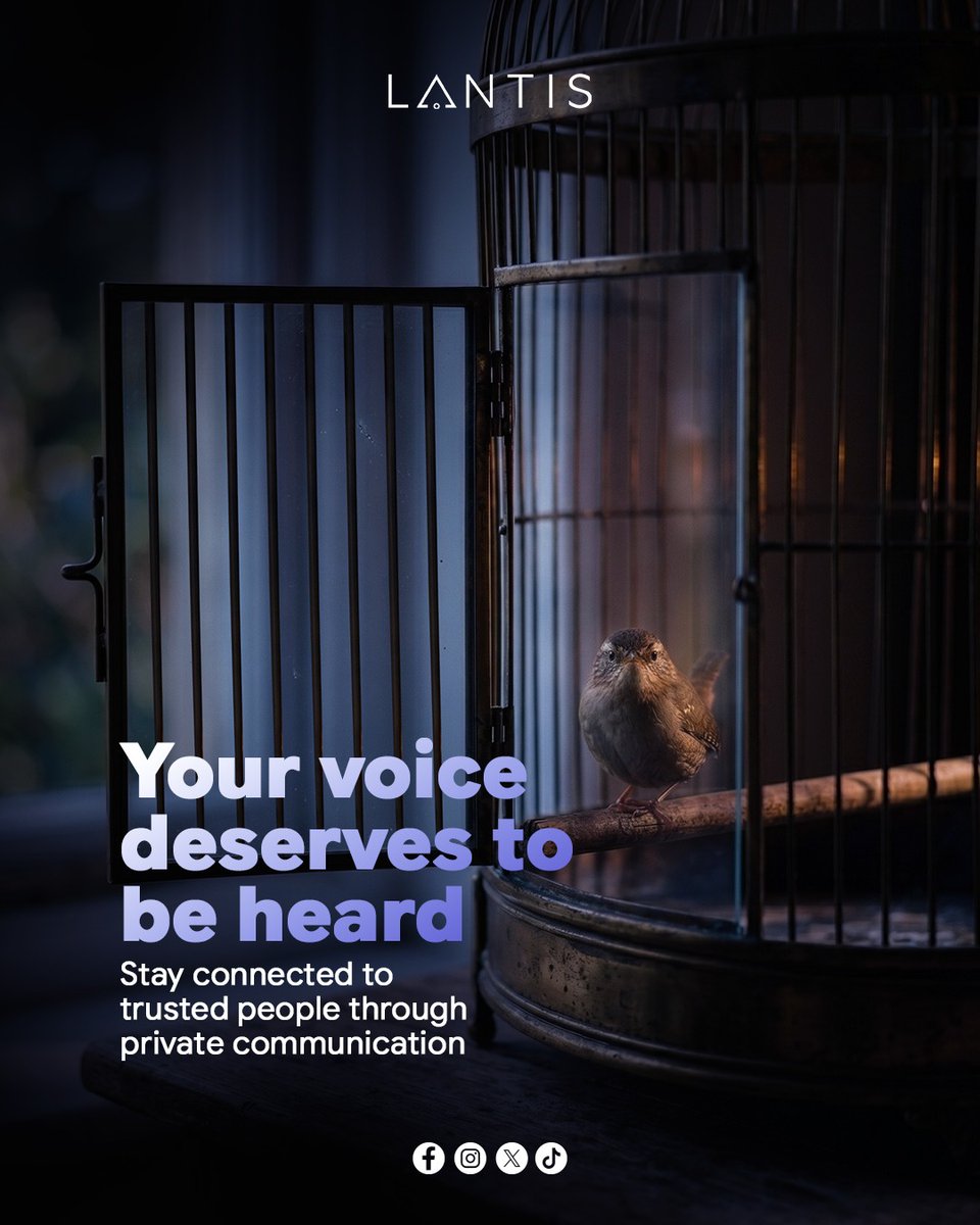 LantisApp's tweet photo. Your voice deserves to be heard.
Your conversations deserve to stay private.

Experience encrypted messaging, private calls, and smarter privacy with Lantis.

📲 Download today.

#Lantis #PrivacyFirst #EncryptedMessaging #PrivateCalls #DigitalPrivacy #DownloadNow https://t.co/zWTRpfQEmx