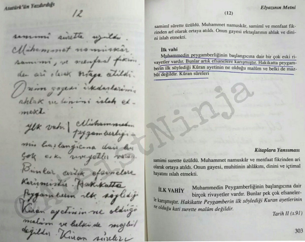 RasyonelZihin's tweet photo. Ulu Önder Gazi Mustafa Kemal Atatürk'ün dinler tarihine nasıl baktığını uydurma menkıbelerden değil, bizzat kendi el yazısıyla kaleme aldığı bu tarih tezlerinden öğrenebilirsiniz. Kronolojik dogmaları efsane ve insan icadı olarak mütalaa eden bu konuda katı bir rasyonel üst aklı, kendi zihinsel dar kalıplarınızla dindar ilan edemezsiniz, belgeler ortada, isteyen okur.