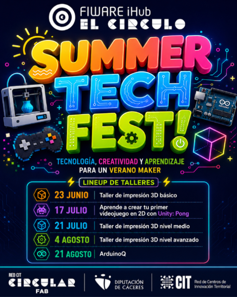 CircularFab's tweet photo. 🎮 2º taller del Summer Tech Fest en El Círculo: crea tu primer videojuego 2D con Unity desarrollando Pong.

📅 17/07
🕓 16:00-20:00
📍 Cáceres
👥 15 plazas

Inscríbete rápido porque las plazas están volando 👉 https://t.co/gVcQ7RbGZ3

#SummerTechFest #Unity https://t.co/QNgkhESslb