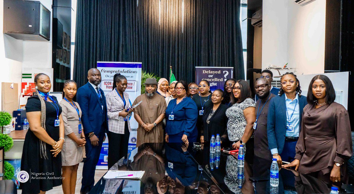 NigeriaCAA's tweet photo. NCAA DIRECTOR, MICHAEL ACHIMUGU, CLINCHES AFRICAN BRANDS PERSONALITY AWARD

The Director, Public Affairs and Consumer Protection at the Nigeria Civil Aviation Authority (NCAA), Mr. Michael Achimugu, has clinched the 2026/2027 African Brands Personality Award in recognition of his outstanding contributions to consumer protection and passenger rights advocacy in Nigeria's aviation sector. 

The award was presented by the African Brands team led by Mr. Godwin Enesi Chatta in his office in Abuja on 29th June, 2026. 

Receiving the honour, Mr. Achimugu outlined the statutory mandate of his directorate, which focuses on resolving passengers' complaints, including flight delays, cancellations, baggage issues and ticket refunds. 

In his brief stewardship, he noted that, under his leadership, the NCAA has recorded its highest-ever volume of ticket refunds, compensation, and regulatory compliance.

He disclosed that, in 2025 alone, the NCAA achieved a 65% case resolution rate, which marked a 10 percent improvement on the previous year's record,  expressing staunch confidence that the Authority is on track to reach a 90% resolution rate before the end of 2026.

Mr. Achimugu dedicated the award to his children, his team, and the NCAA's leadership, while calling on air travellers to acquaint themselves with their rights as passengers.