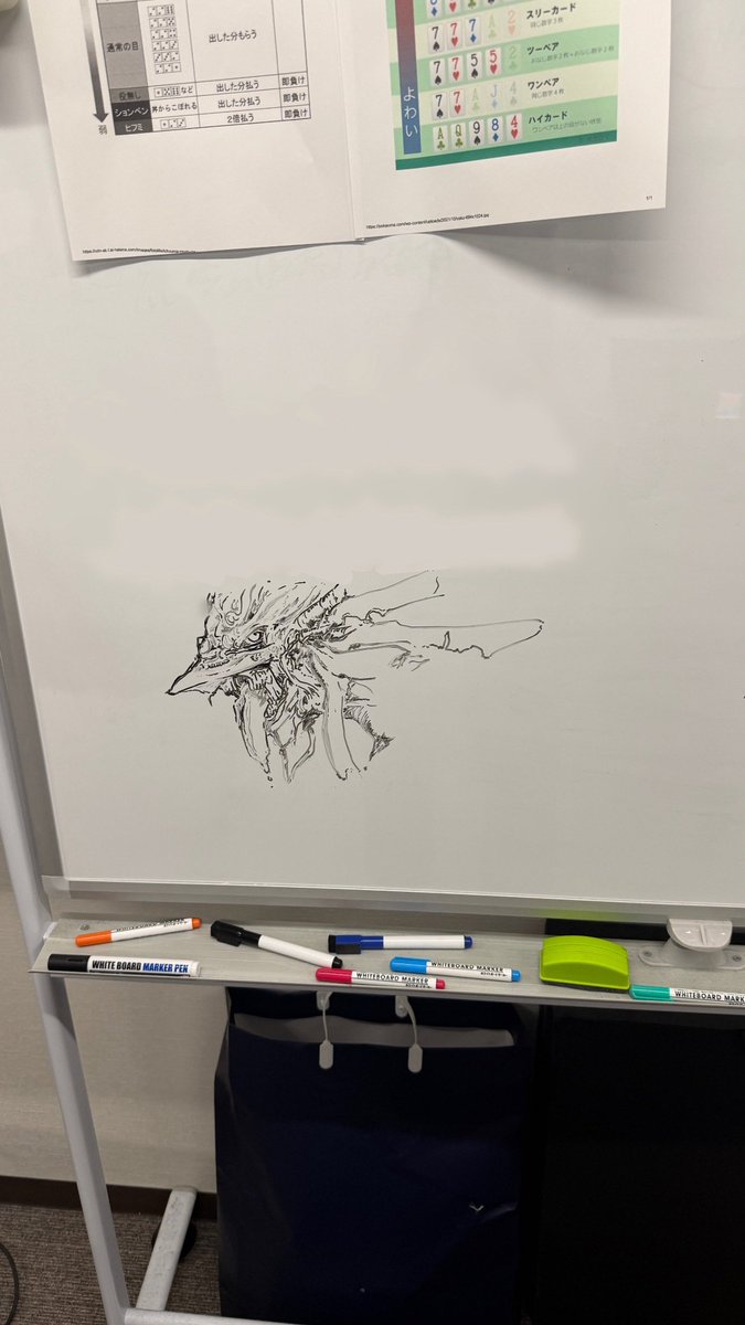 afs_0201's tweet photo. またまたエンジニアさんが会社のホワイトボードに
イラストを描いてくれました🎨✨
しかも...

これを15分くらいでサラッと描いちゃうんです😳

毎回「え、そんな短時間で!?」って驚かされます😂

絵が描ける人って本当にすごいですよね👏

センスの塊です✨

#AFSの裏話
#ホワイトボードアート
#イラスト
#会社の日常
#インフラエンジニア