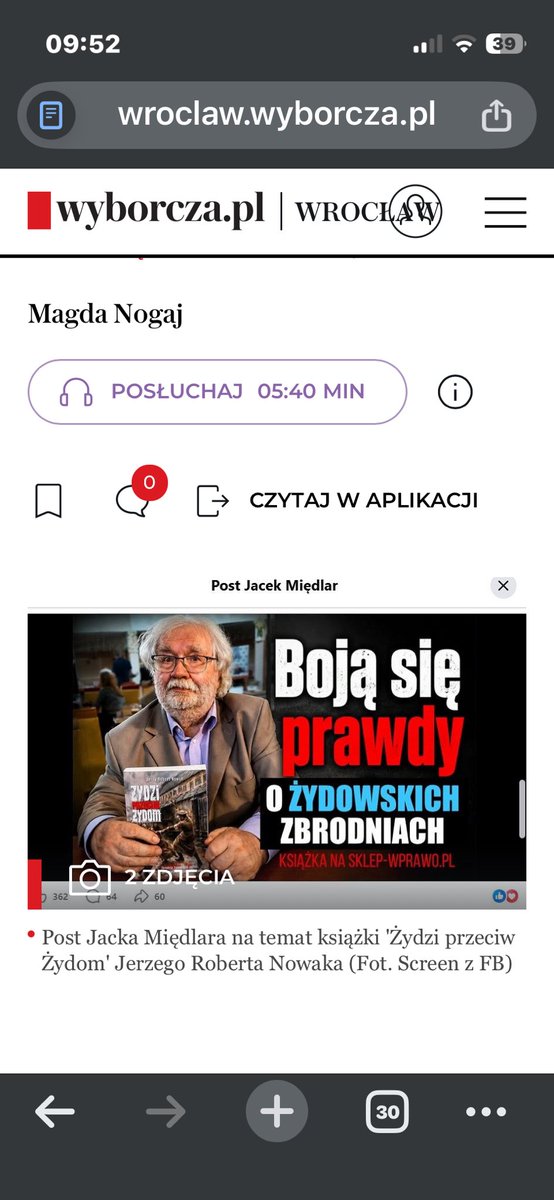 jacekmiedlar's tweet photo. Gazeta żydowska przerażona, bo pokazałem, że w istocie antysemitami są żydowscy cenzorzy!

Przypomnę: Żydzi z „Nigdy Więcej” próbują zablokować sprzedaż na Allegro wydanej przeze mnie książki o żydowskich zbrodniach na Żydach.

Tymczasem książkę skutecznie zamówicie u mnie, czyli u wydawcy: https://t.co/UmJrL51Te1