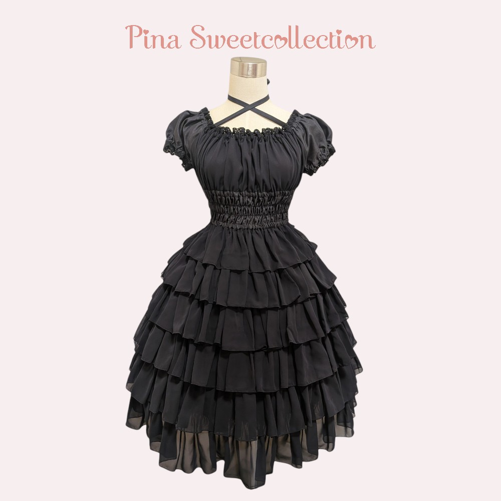 🌹シフォンフリルワンピース〈ミモレ丈〉🌹 アトリエピエロ様限定商品