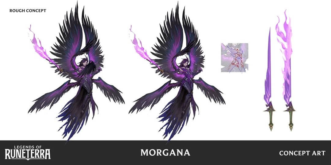 Swumbe_'s tweet photo. Every once in a while i'll see LOR champion concepts floating around and get really sad at the potential Morgana had for a full rework alongside her VGU with Kayle.

Kayle's passive is one of the visually coolest form of scaling in league and I wish there was a clearer parallel- https://t.co/9QUwQL2qnA