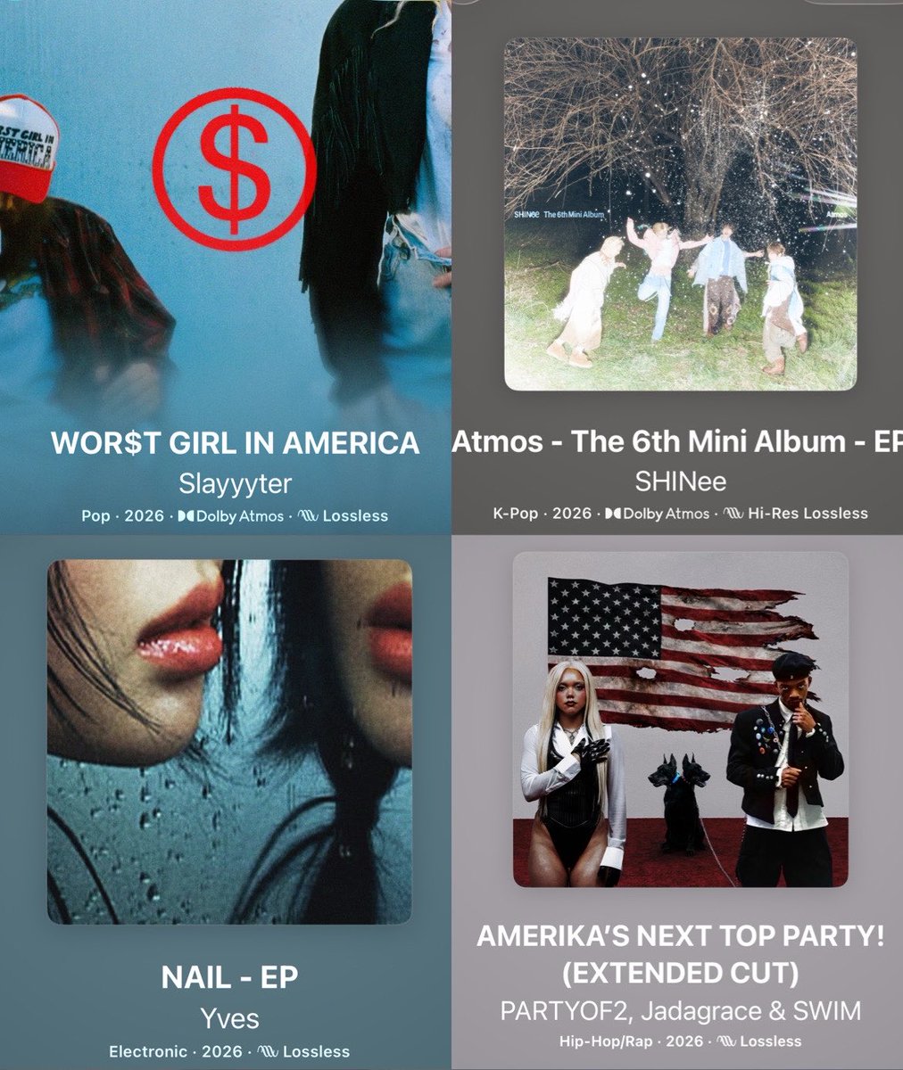 patisoorie's tweet photo. 2026 releases that have altered my brain chemistry so far https://t.co/4rg5swMT3c