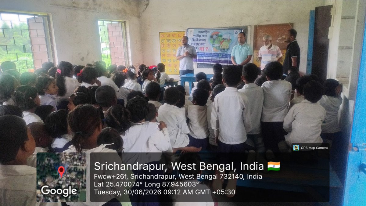 phedmalda's tweet photo. 💧📚 School Awareness Drive on Safe Water &amp; Diarrhoea Prevention | Building Healthy Habits for a Healthier Tomorrow.
#DDWSJoinsStopDiarrhoea #StopDiarrhoea2026
@GowbPhe
@EgiyeBangla 
#HarGharJal #MoJSDDWS #JalJeevanMission #WestBengal #JJM https://t.co/mxqqZTfAGu
