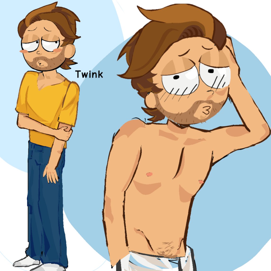 RickyX5k's tweet photo. Asi que ahora Morty es un twink... Cool. 
Ignoren que le falta una mano 🫥 
#Mortysmith #rickandmorty https://t.co/IyJEPCzjOc