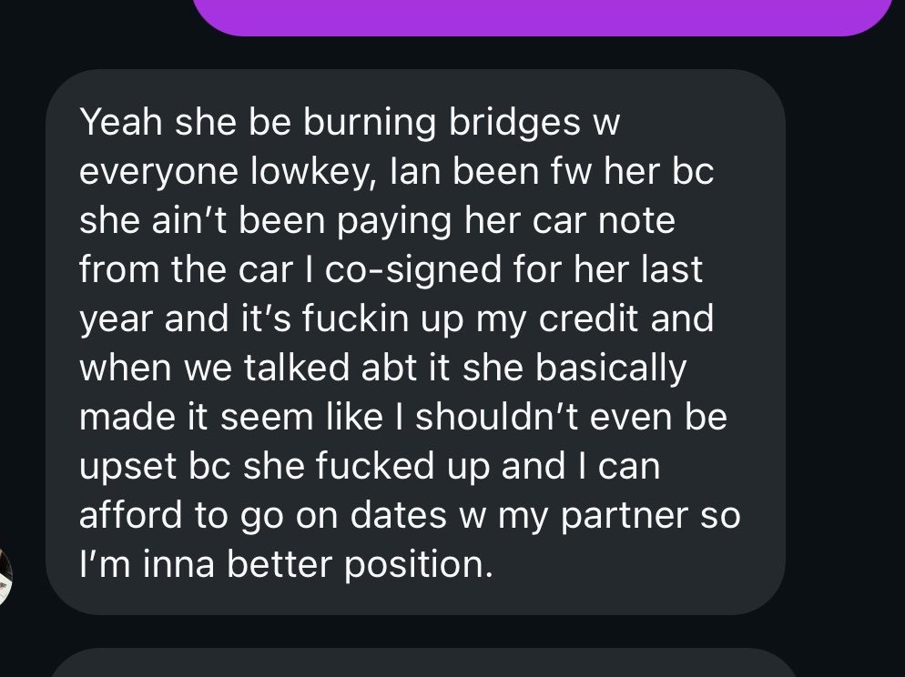 arthobaybee's tweet photo. fuckin on random nggas &amp; your car note not paid ? hm couldn’t be me ! at least sell yo pussy or sum like shit girl 😭 https://t.co/cWzPWAIU3g