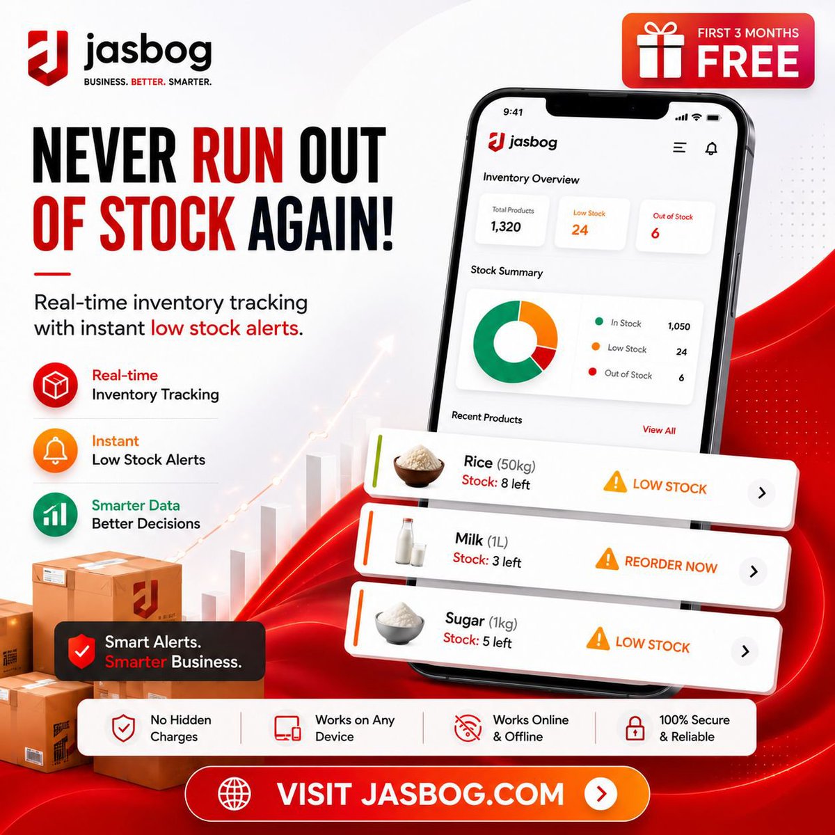 jjasbog's tweet photo. Manage your entire business with #Jasbog 🚀

✅ Sales &amp; Inventory
✅ Staff &amp; Payroll
✅ Expiry Date Alerts
✅ Works Online &amp; Offline
✅ No Special Equipment Needed

🎁 First 3 Months FREE for new customers.

Start smarter today: https://t.co/R0wDVsLAq6

#SmallBusines #Tech #viral https://t.co/3hRfzu6nZK