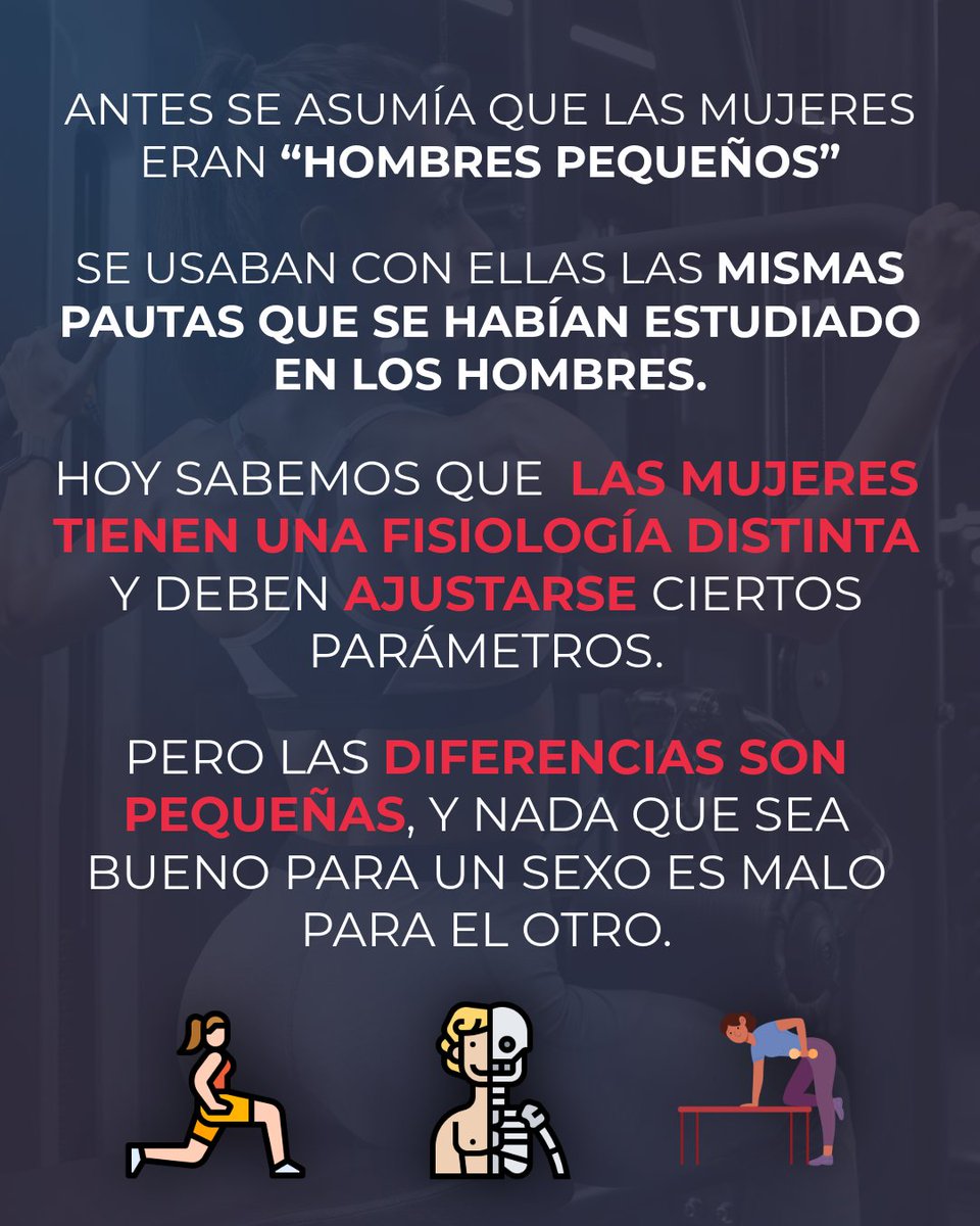 FITrebelde's tweet photo. Sí, existen diferencias fisiológicas entre hombres y mujeres. Y sí, en algunos casos merece la pena ajustar algunos aspectos, o la dosis.  Pero somos mucho más parecidos que distintos, no hay entrenamientos de hombres y entrenamientos de mujeres.  No hay estresores que sean buenos para hombres y malos para mujeres (o al revés).
