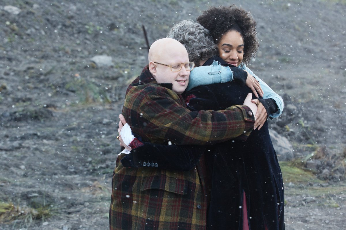 brinatello's tweet photo. #ThrowbackTuesday (June 30, 2017): The cast/crew film the #DoctorWho Christmas special and Peter's final episode, #TwiceUponATime. Taken by Stills Photographer 📸 @simonridgway. #PeterCapaldi #TwelfthDoctor #PearlMackie #BillPotts @RealMattLucas #Nardole https://t.co/1wrTlHpMAQ https://t.co/EJTva5ewbO