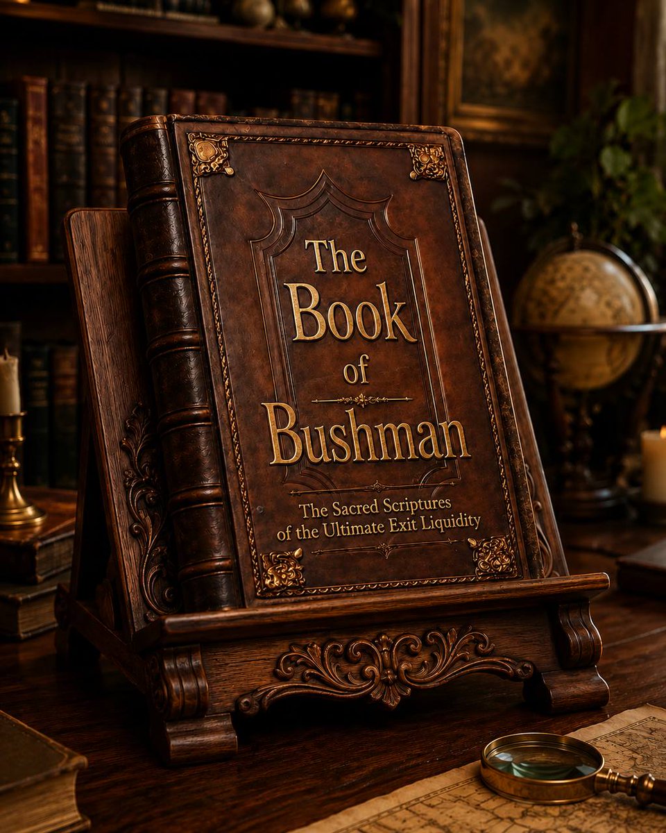 bushmanSol's tweet photo. * 🚨 BUSH ALERT 🚨 *

The Sacred Scriptures of the Ultimate Exit Liquidity. https://t.co/s1eGNTuUde