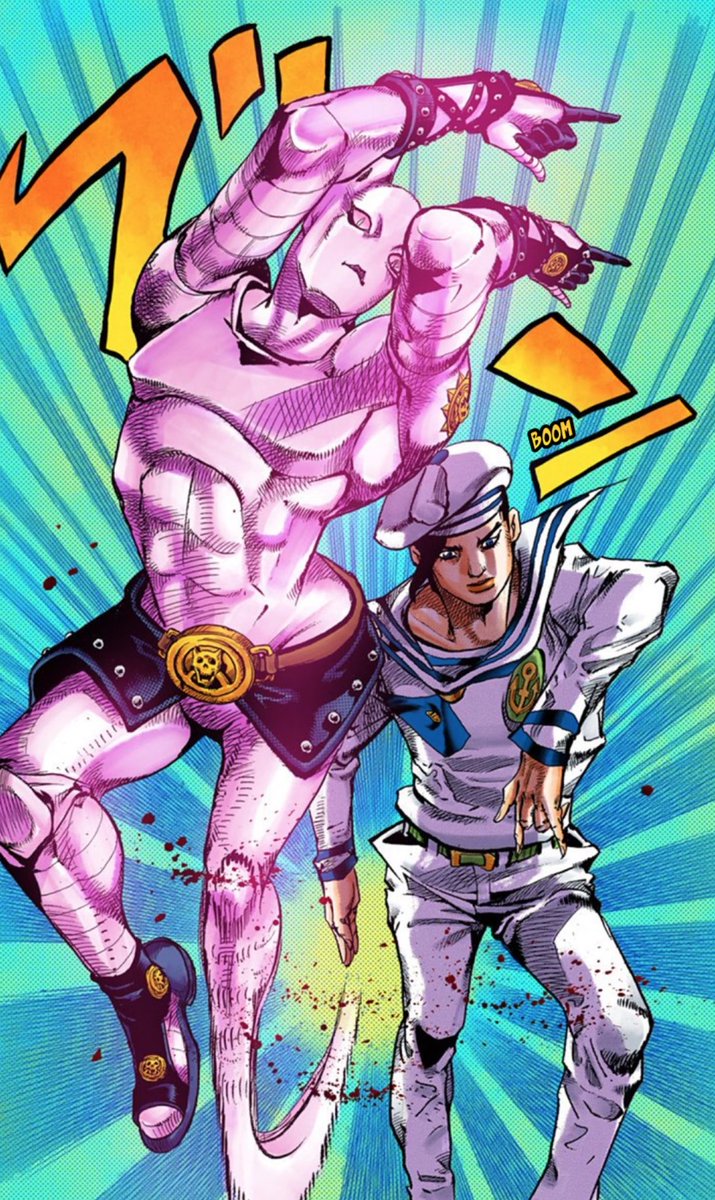 buccigang's tweet photo. wait wtf killer queen is so incredible here? I love the idea of kira using his stand for good https://t.co/1H4mfG5ZG6