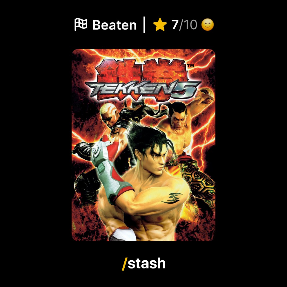 saheb_tkh's tweet photo. Tekken 5 (2005) 
7/10 ★★★★★★★☆☆☆
A LEGENDARY FIGHTING GAME OF ALL TIME

Check out review on Stash!
https://t.co/2Qj5zs8ylG https://t.co/DFvy86DV1z