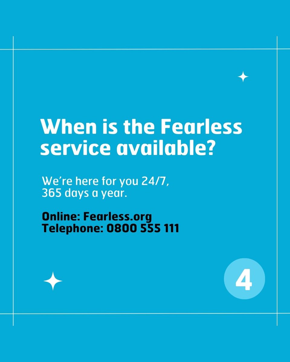 FearlessORG's tweet photo. Speaking up to https://t.co/iacdXCDbAV could help protect the people you care about 💙

Swipe to learn more 👉 https://t.co/59QxG3QZua