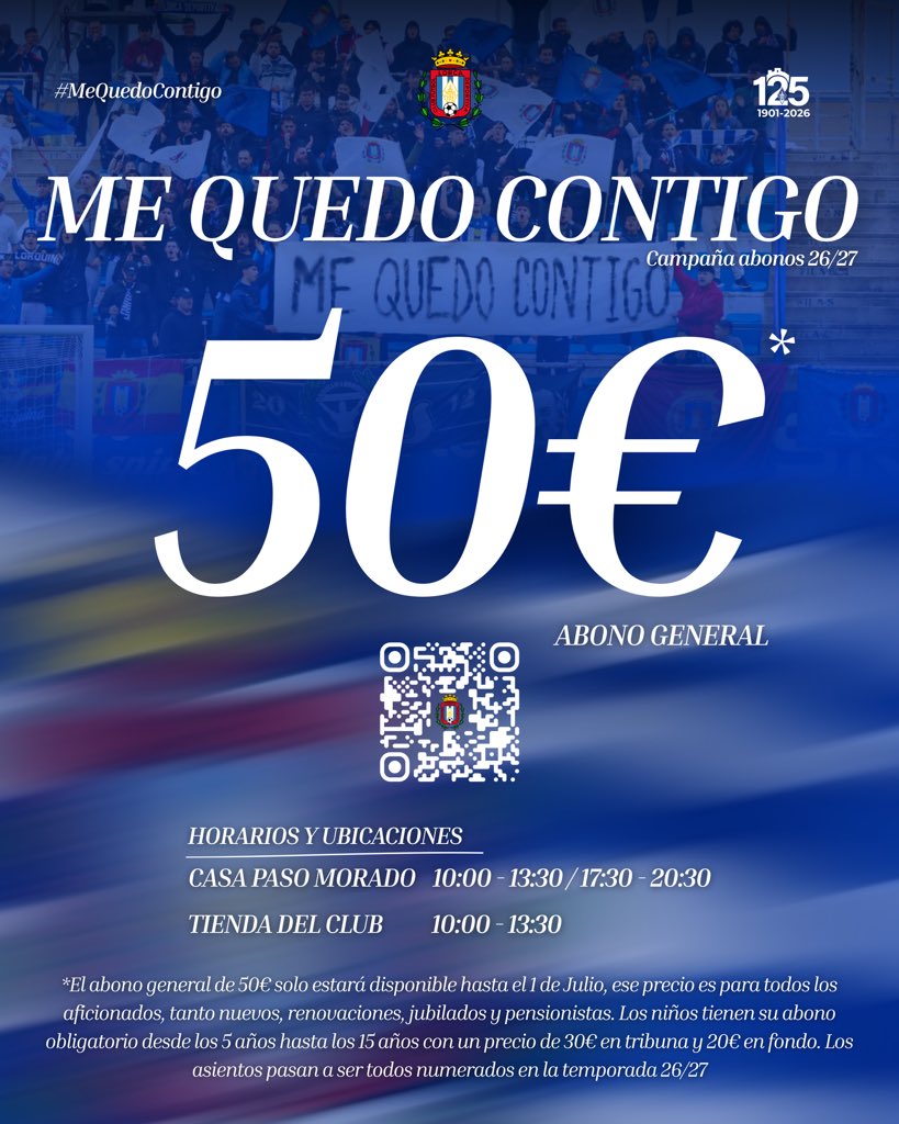 lorcadeportiva's tweet photo. 🚨 ¡Hoy es el último día de promoción!

Es el momento de dar el paso. Avisa a tus amigos, a tu familia… ¡Hagamos historia juntos!

📍 Tienda del Estadio
🕙 De 10:00 a 13:30 h

📍 Casa del Paso Morado
🕙 De 10:00 a 13:30 h
🕠 De 17:30 a 20:00 h

 ¡No te quedes fuera de esta temporada histórica!

#MeQuedoContigo