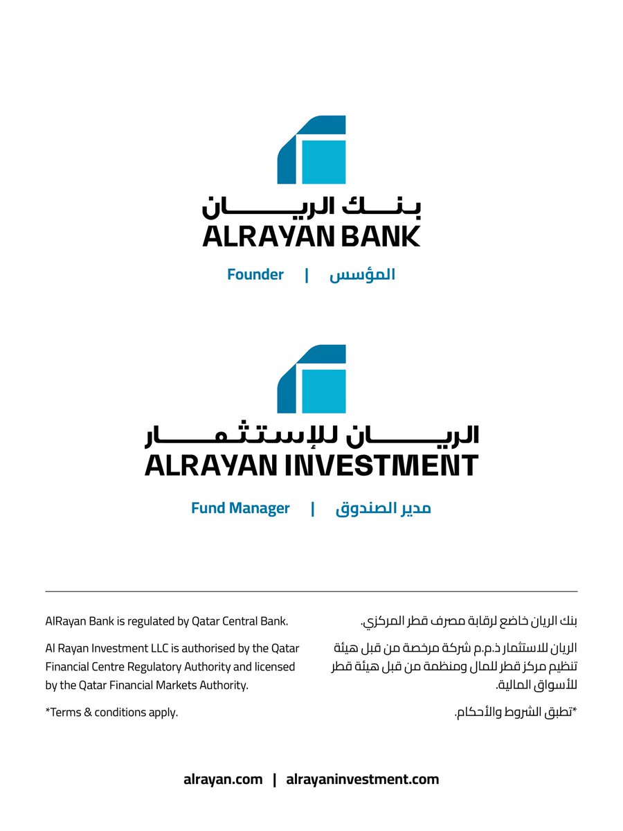 alrayanbankgrp's tweet photo. صندوق الريان لدول مجلس التعاون الخليجي، أحد أكبر وأنجح الصناديق المتوافقة مع أحكام الشريعة الإسلامية في دول مجلس التعاون الخليجي
#صندوق_الريان #الريان_للإستثمار #بنك_الريان #قطر

AlRayan GCC Fund, one of the largest and most successful Shari’a-compliant funds in the GCC https://t.co/1GerFCDDqh