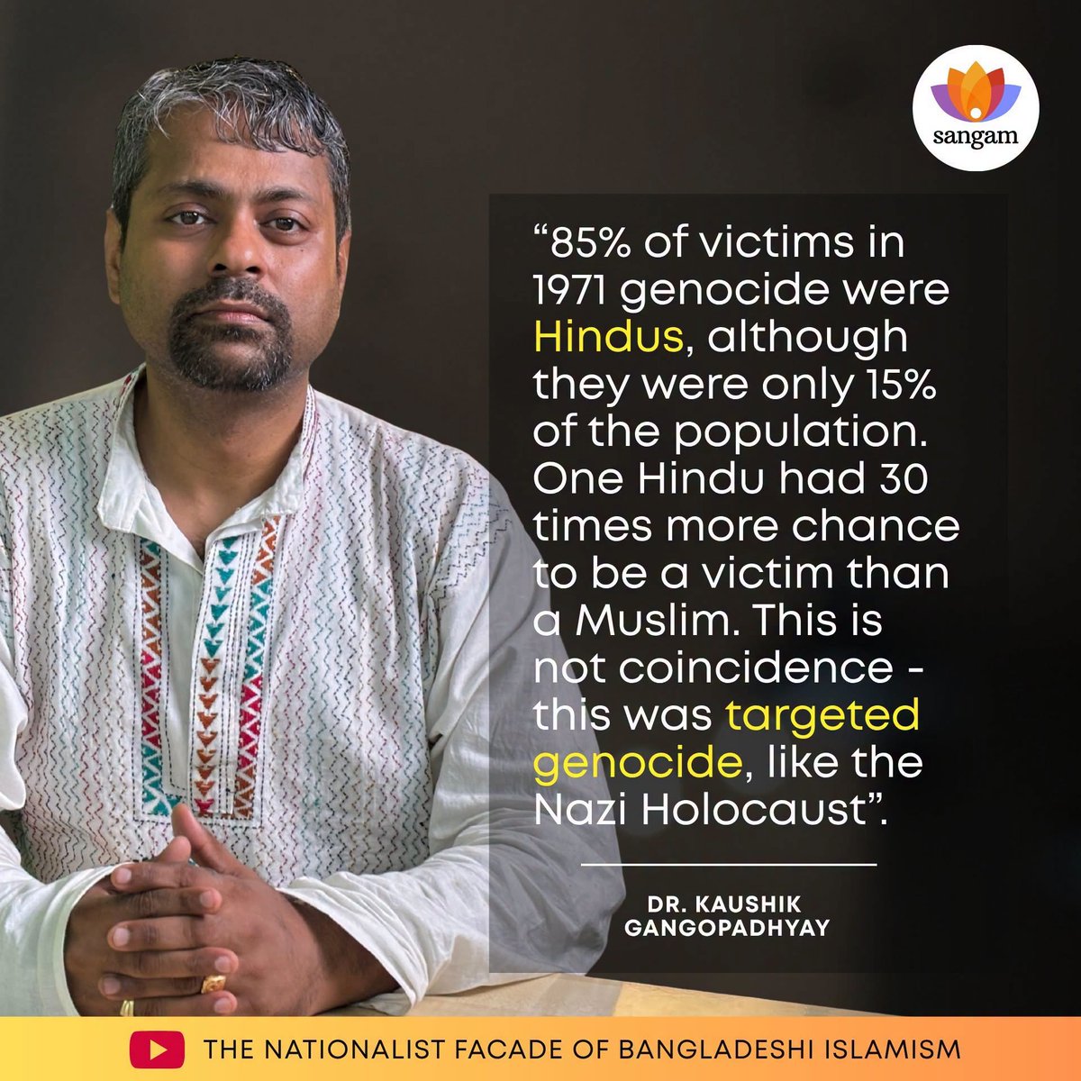 ImtiazMadmood's tweet photo. 1971 One Hindu had 30 times more chance to be a victim than a Muslim. They called it a war. The data calls it a genocide. https://t.co/v0clpLtUHP