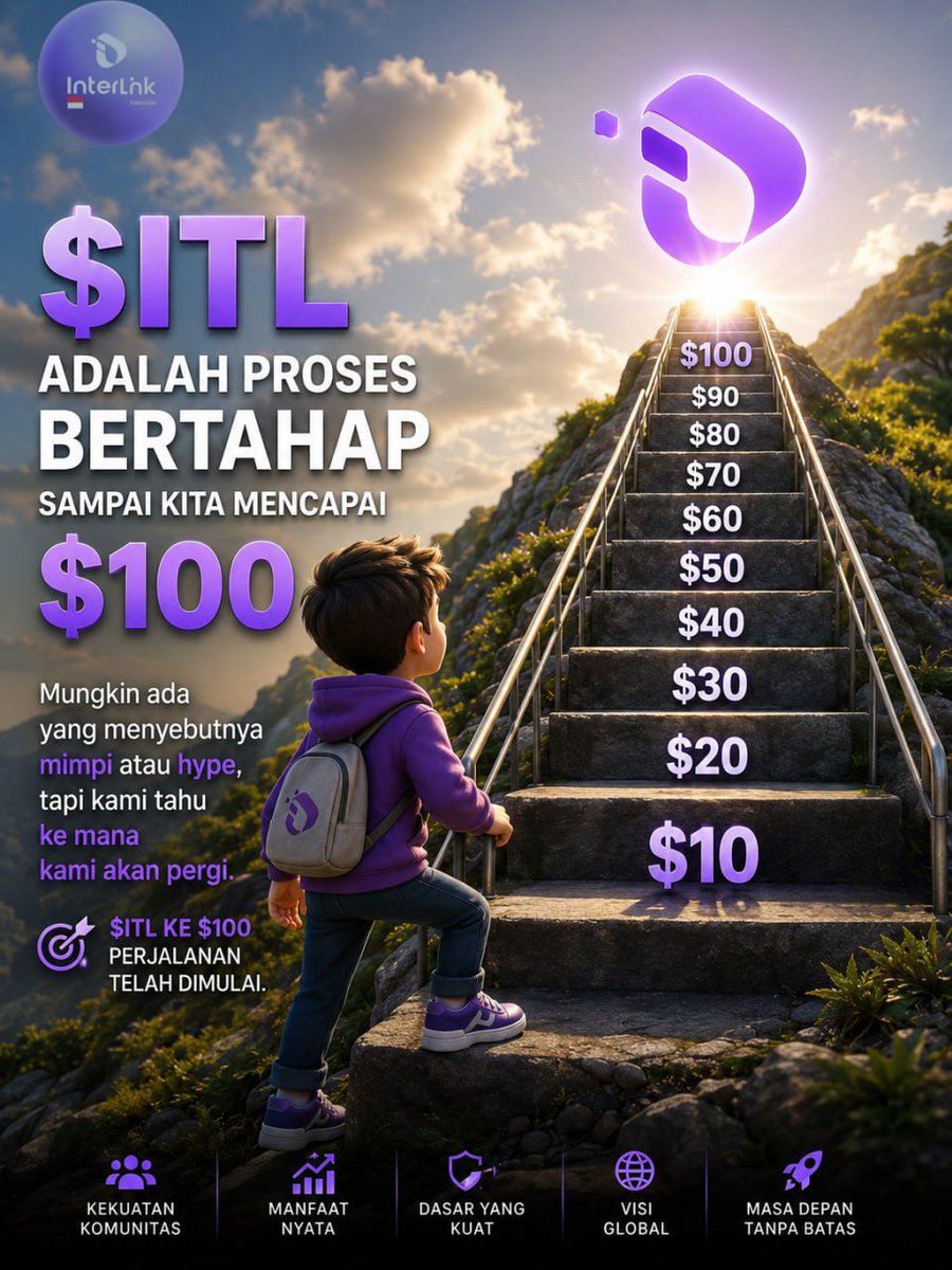 interlinklabsid's tweet photo. ITL adalah perjalanan bertahap menuju target jangka panjang $100. 🚀

Sebagian orang mungkin menganggap target tersebut terlalu ambisius atau sekadar spekulasi. Namun, bagi kami, setiap pencapaian besar selalu diawali dengan visi yang jelas, strategi yang matang, dan eksekusi yang konsisten.

Perjalanan menuju $100 bukanlah sesuatu yang terjadi dalam semalam. Ini merupakan proses bertahap yang dibangun melalui pengembangan teknologi, perluasan ekosistem, peningkatan utilitas token, pertumbuhan komunitas global, serta kontribusi berkelanjutan dari seluruh anggota ekosistem.

Setiap pembaruan, setiap inovasi, dan setiap langkah yang diambil adalah bagian dari fondasi menuju tujuan jangka panjang tersebut. Dengan komitmen, kolaborasi, dan konsistensi, kami percaya bahwa pertumbuhan yang berkelanjutan akan membawa ITL semakin dekat dengan visi besarnya.

Langkah demi langkah. Satu pencapaian demi pencapaian. Bersama membangun masa depan ITL. 🚀

#InterLink #ITLG #ITL
