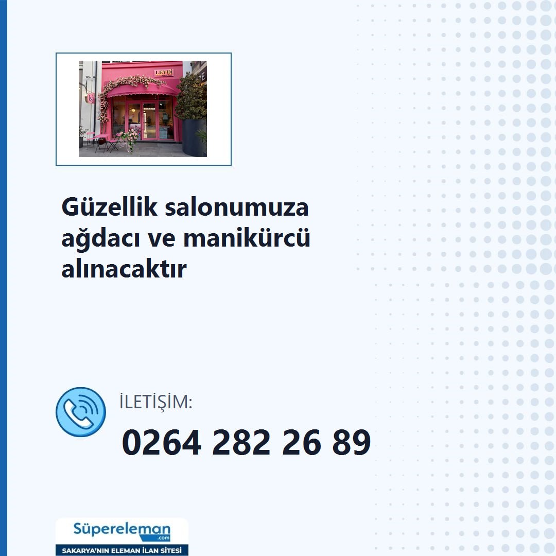 SuperEleman's tweet photo. Ağdacı ve manikürcü alınacaktır

📌 İlan Detayları:
https://t.co/GMzPQWBodD

🌐 Daha fazla ilan görmek için web sitemizi ziyaret edebilirsiniz: https://t.co/WEYLif47Hw #sakarya #işilanı #işfırsatı #personel #elemanaranıyor https://t.co/BuvKcbWEI3