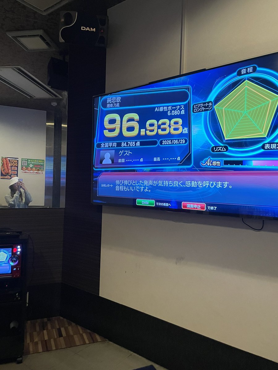 Room_KUMI's tweet photo. 久しぶりのカラオケ〜！٩(ˊᗜˋ*)و

カラオケ採点してきました♬

大好きなハナミズキと
以外に点数が出た湘南乃風🤣笑 https://t.co/Z4egke1iFw