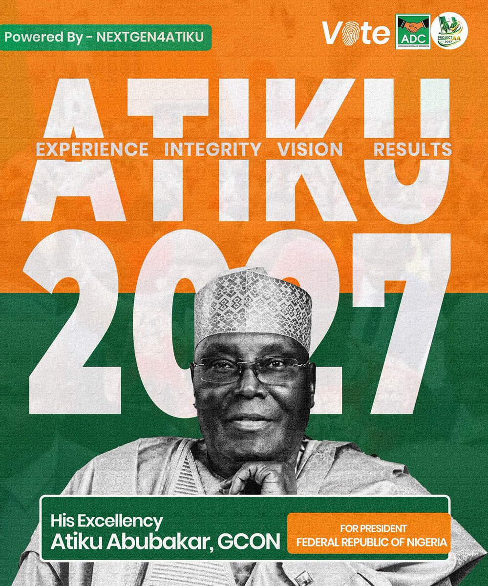 hajaramusa17's tweet photo. Let’s back experience to get our country working again. 🇳🇬 #Atiku #NigeriaFirst https://t.co/Rjkr7TCRQt