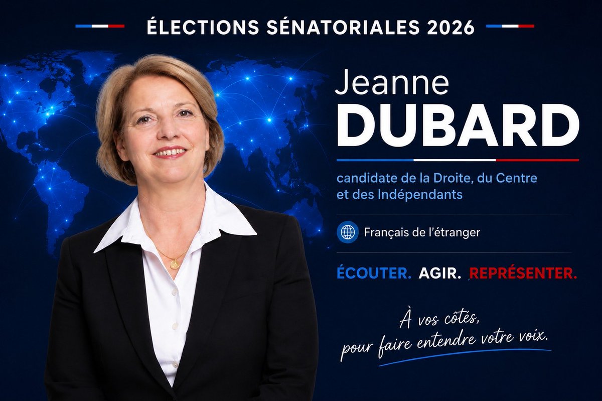 JeanDubard's tweet photo. Depuis plus de 12 ans, je m'engage au service des Français établis hors de France. Aujourd'hui, je poursuis cet engagement en étant candidate aux élections sénatoriales, aux côtés de Bertrand Dupont, afin que la voix des élus consulaires soit pleinement entendue au Sénat. https://t.co/TZc6U4yvRh