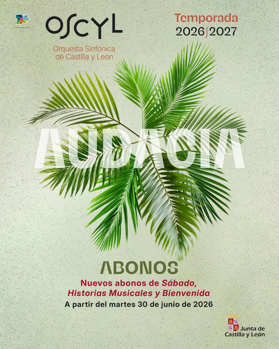 CCMDCyL's tweet photo. Ya están a la venta los nuevos abonos de Sábado, Historias musicales y Bienvenida de la Temporada 26-27 de la @OSCyL_ 
Visita la web de la Orquesta para informarte y adquirir el tuyo.
https://t.co/5FuWPICzAa https://t.co/fMapMP83Hb