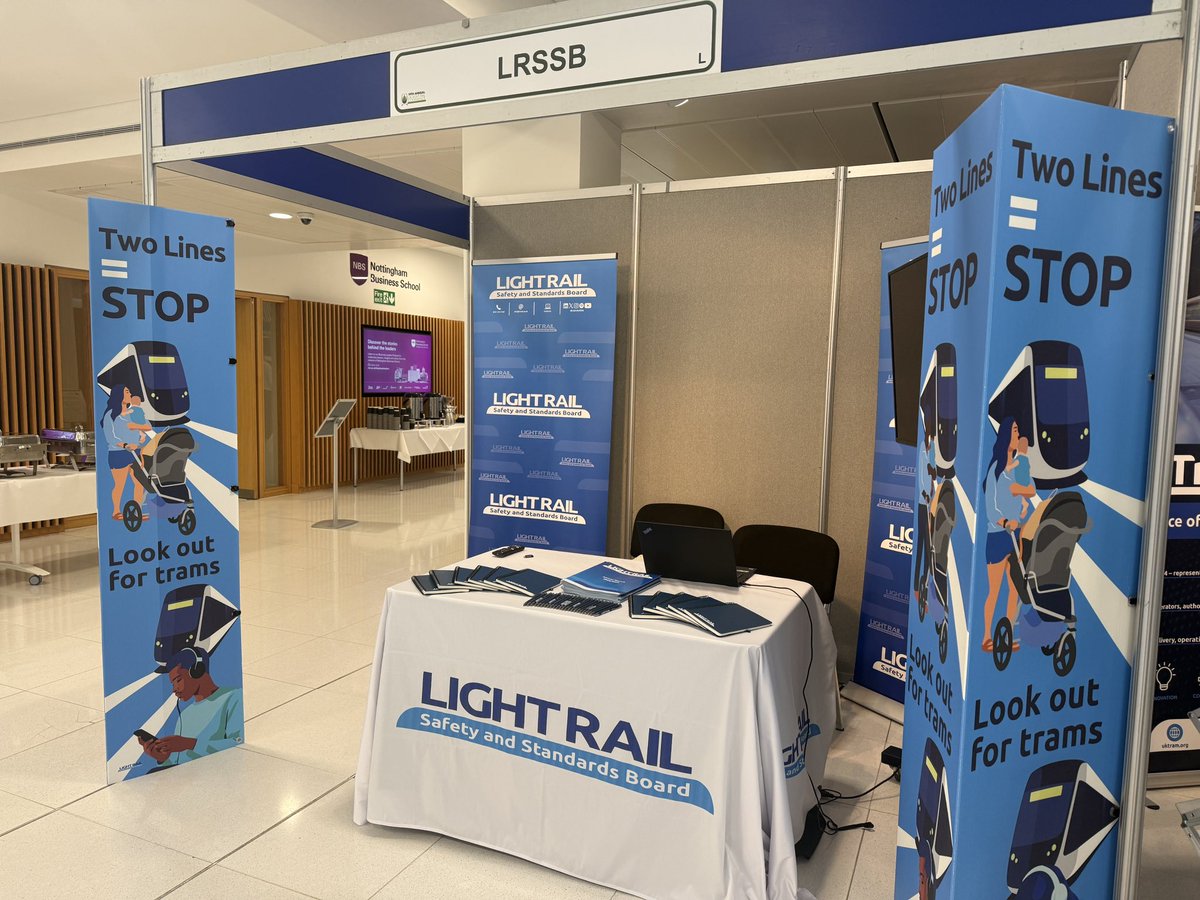 LightRailSSB's tweet photo. We’re all set up and ready for the Light Rail Conference 2026!😃

@MainspringUK 
#lrssb #LRC26 #Nottingham https://t.co/wSujmeGMYK