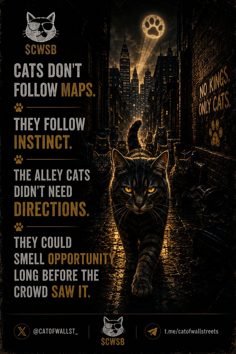 catofwallst_'s tweet photo. Every movement begins as a whisper.
Ignore it...
and one day you'll wonder how it became so loud.
📡
$CWSB https://t.co/b0v166JQ9A