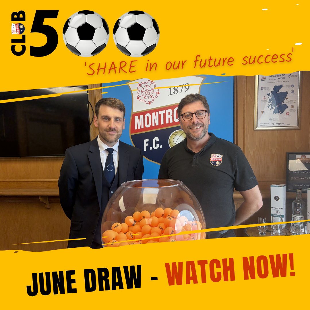 MontroseFC's tweet photo. CLUB 500 - SUMMER MADNESS JUNE DRAW!

We were delighted to catch up with Chris Simpson from our brand new sponsors, Parkgrove Funeral Directors, before pulling out this months BIG £1,000 winner!

Watch the full draw here https://t.co/bTOYs4aYZj https://t.co/6cY1uFs0HT