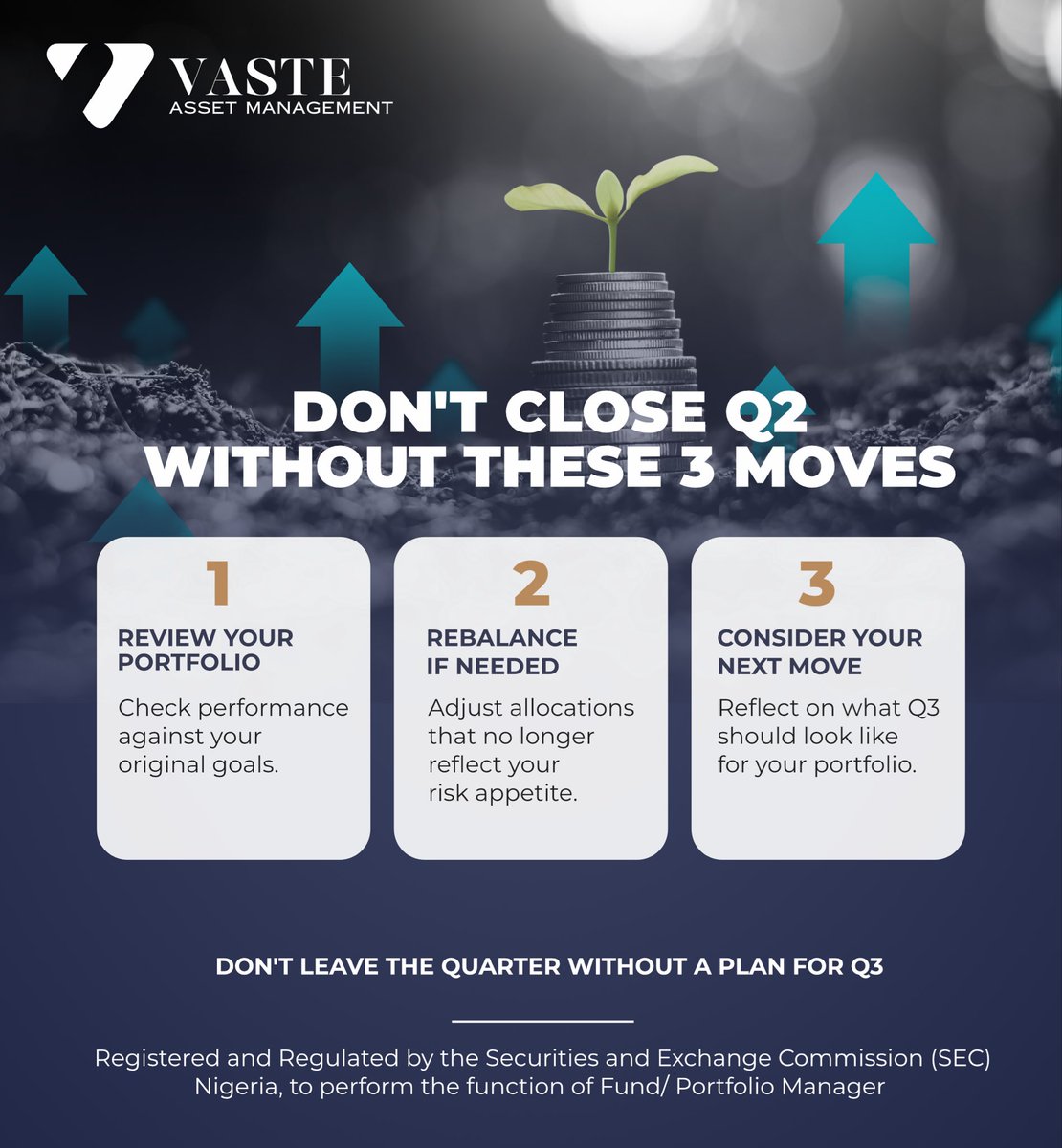 Vastewealth's tweet photo. As Q2 draws to a close, this is a practical time to review portfolio performance, reassess allocations, and position strategically for Q3. These steps apply to most investors regardless of portfolio size or structure.
Save this as a reminder!

#Q2review #endofquarter #investing https://t.co/hmYpHDaBwP
