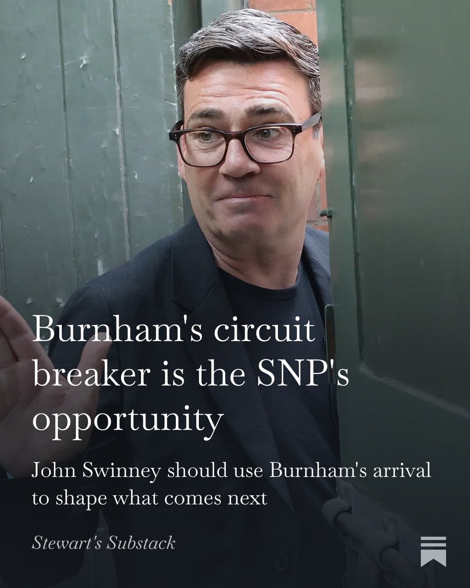 StewartMcDonald's tweet photo. How does the SNP approach a Labour PM who appears to agree with it? A few thoughts on the opportunities that Burnham's "circuit breaker" presents my party with. https://t.co/zWje68OzrD
