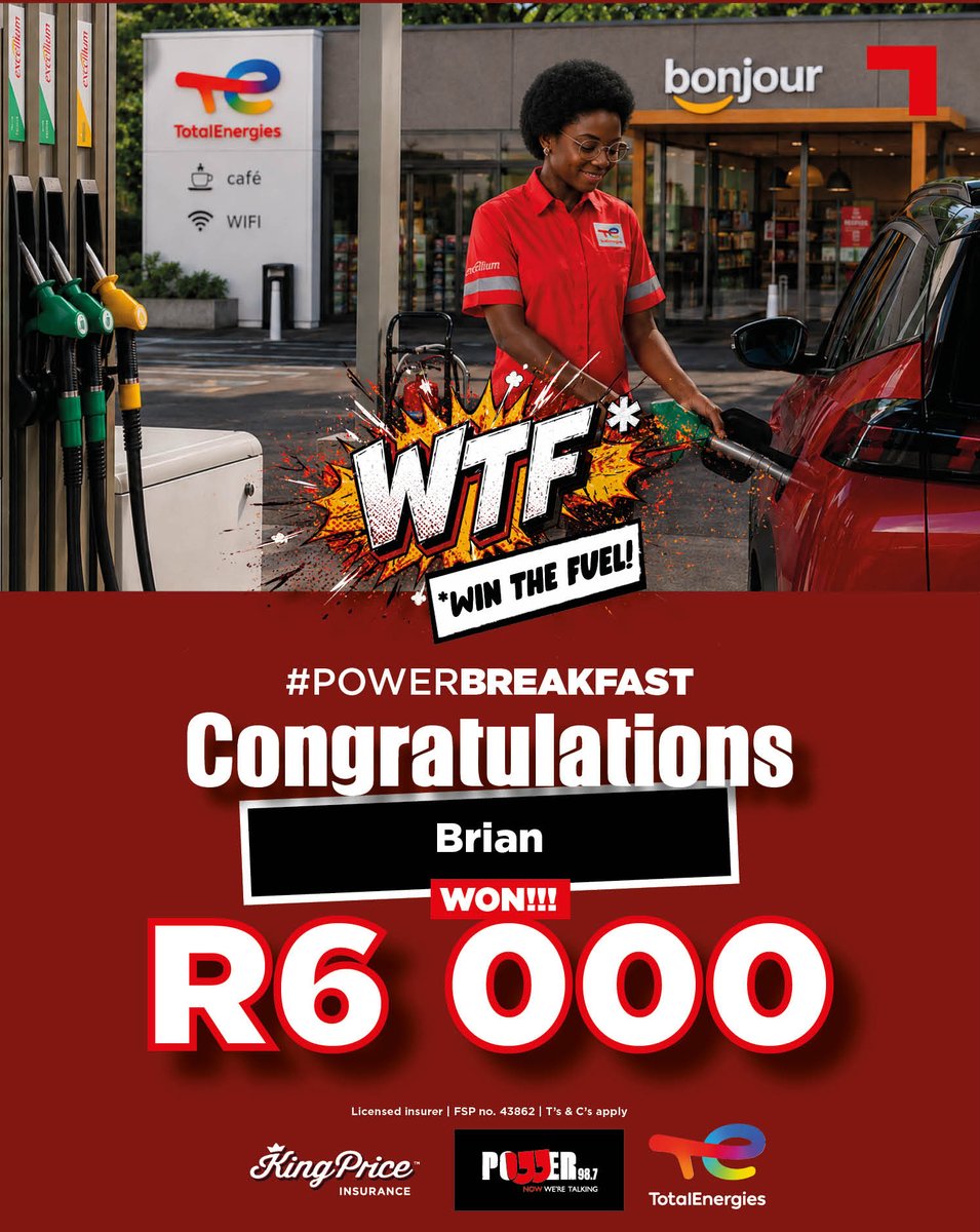 Powerfm987's tweet photo. And we have a WTF - Win the Fuel competition WINNER...       

Remember, you could also be a winner! 

ENTER the competition NOW! https://t.co/pa2h5vEQAe https://t.co/MUcmC67CM0