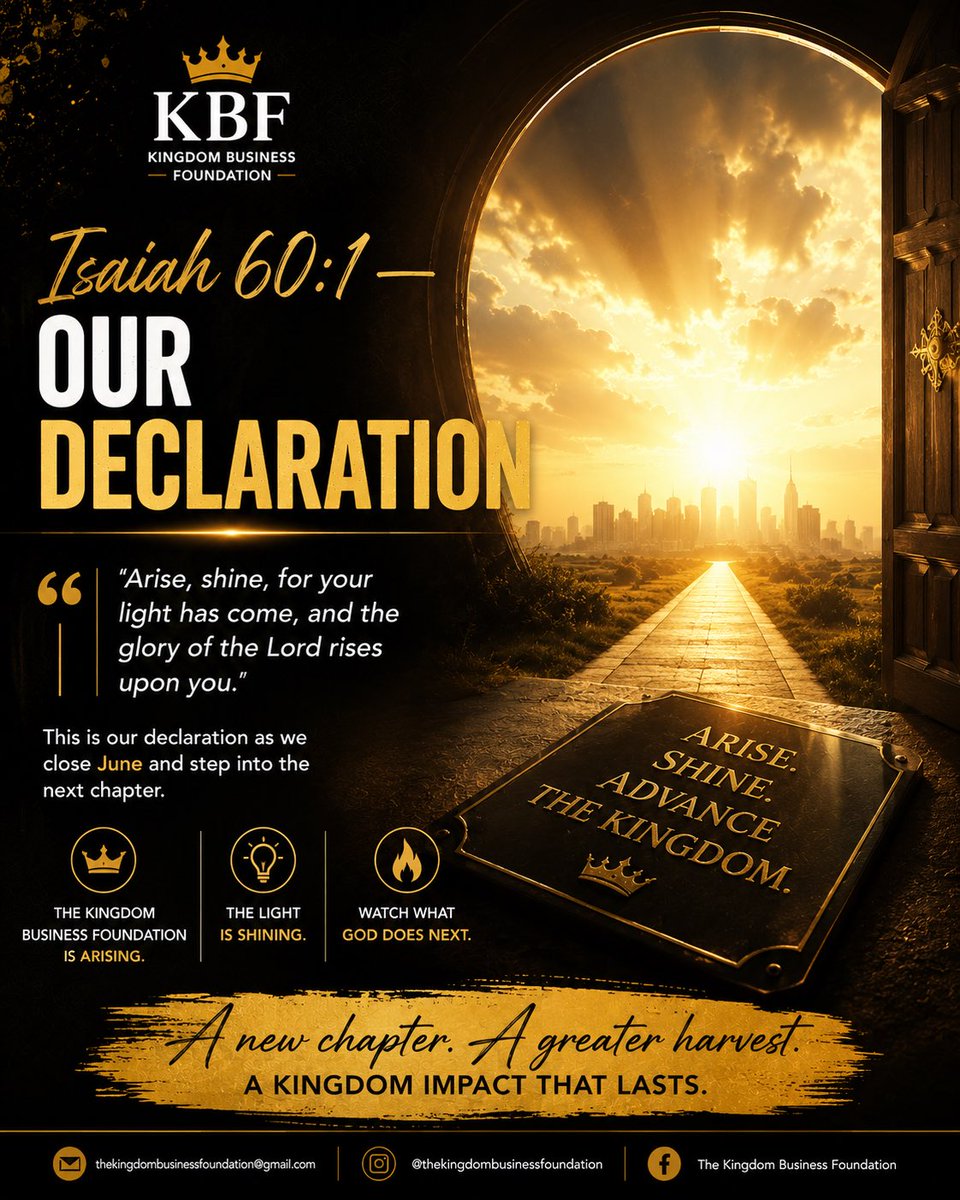 tkb_foundation's tweet photo. #Arise #KingdomGlory #Isaiah60
#KBFDeclaration #WatchGodMove https://t.co/Lf6rgNOfdq