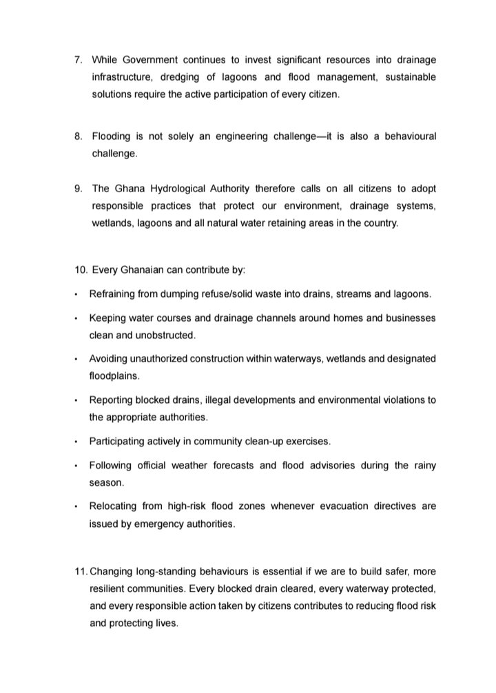 ghanahydro's tweet photo. OFFICIAL STATEMENT:
HYDRO extends its deepest sympathies to all those affected by the recent floods in Accra. We reaffirm our commitment to flood risk reduction and urge the public to stay vigilant, follow official safety advisories.
Read the full statement below.
#HYDRO https://t.co/4D9EfAlfma