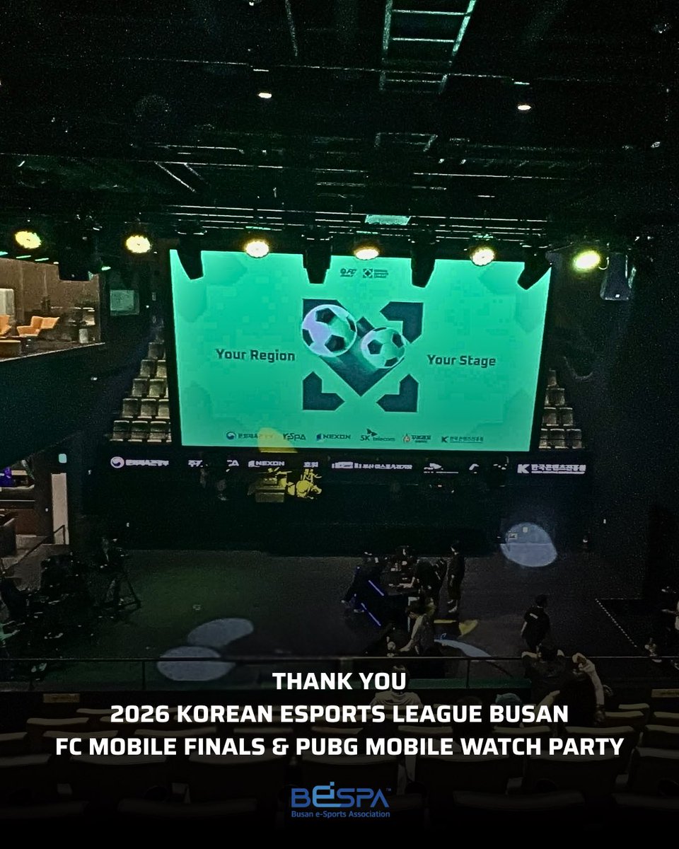 BeSPAesports's tweet photo. 우리의 도시 부산광역시에서 열린 2026 대한민국 이스포츠 리그가 막을 내렸습니다.

이틀 동안 부산이스포츠경기장에서 함께해주신 분들께 진심으로 감사드립니다. 다음에 다시 만나요~!

🎥BeSPA 인스타그램에서 현장 영상을 확인해보세요!

#KEL #ESPORTS #BESPA @kespakel https://t.co/ak3R9x6rMR