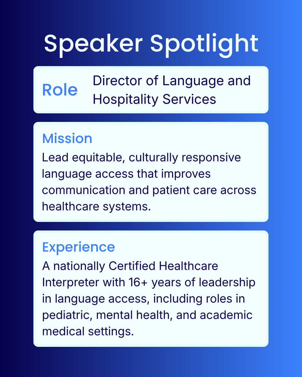 slatornews's tweet photo. 🌟 Speaker Spotlight 🌟

We're excited to welcome Marlon Duarte, Director of Language and Hospitality Services at @UCLAHealth, to #SlatorCon San Francisco 2026 🌉

A nationally Certified Healthcare Interpreter with more than 16 years of leadership in language access, Marlon leads system-wide initiatives that advance equitable, culturally responsive communication and improve patient care across one of the world's leading #healthcare systems.

At SlatorCon, Marlon will explore how UCLA Health is scaling high-quality language services for one of the world's most linguistically diverse patient populations — and what #AI means for the future of healthcare language access.

Register now 👉 https://t.co/YAFgksVU6p

#LanguageAccess #HealthcareAI #MedicalInterpreting #LanguageAI