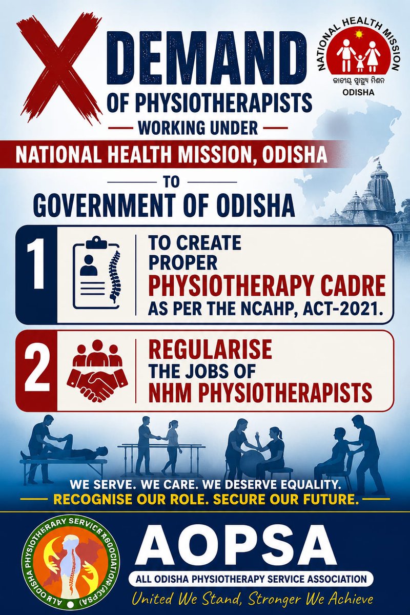 SisirJenna's tweet photo. #PhysiotherapyCadre
#RegulariseNHMPhysiotherapists
#JusticeForPhysiotherapists
#NHMOdisha
#OdishaGovernment
 @MohanMOdisha
 @MahalingMukesh
 @narendramodi
 @nhmodisha https://t.co/lreczSmYJw