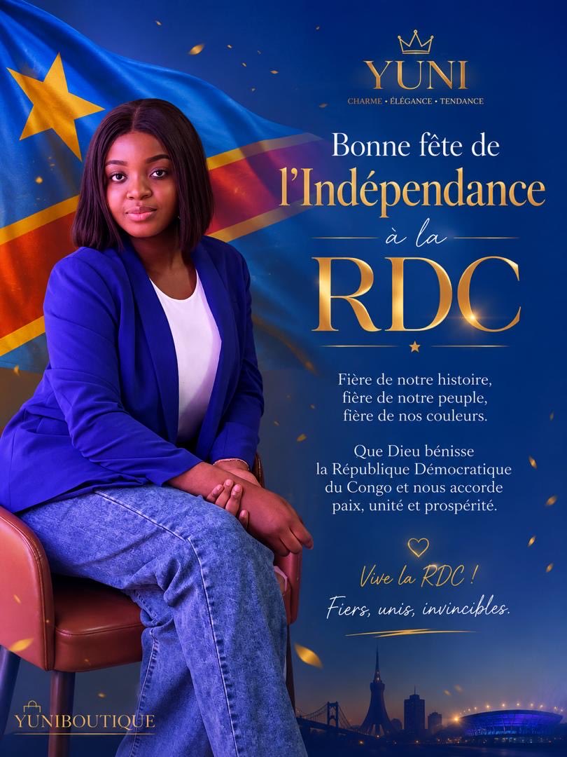 princessecheri5's tweet photo. En ce jour de l’indépendance, nos cœurs battent au rythme d’une même nation. Que la paix, l’unité et l’amour de la patrie guident chacun de nos pas. Bonne fête de l’Indépendance à toute la RDC. 🇨🇩❤️
#66ans #Rdc #Lipanda https://t.co/fnTKoZJY7Q