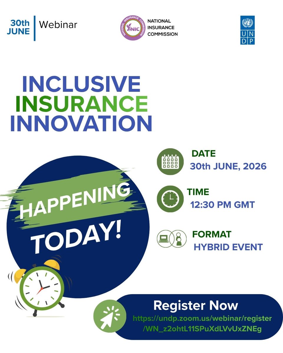 UNDPGhana's tweet photo. 🚨 Happening Today!

Join the conversation on Inclusive Insurance Innovation and hear from the 3iC winners driving solutions for a more resilient Ghana.

🕧 12:30 PM GMT

Register: https://t.co/oCz66SAmqD

#InclusiveInsurance #3iC https://t.co/b7KJR0mkna